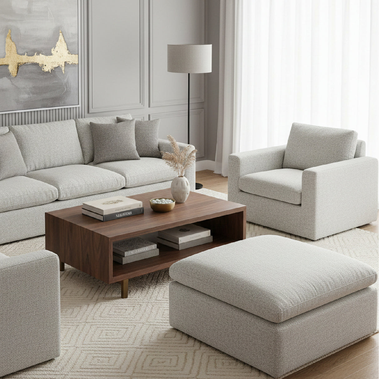 Modern European furniture - Square Modern Classic Ottoman - www.oroa.com | Oroa.com