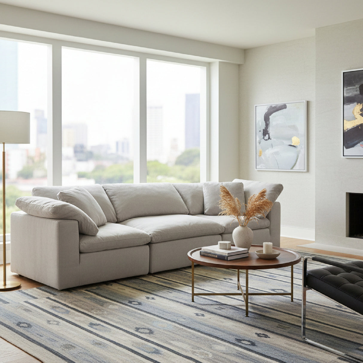 Modern European furniture - Fabric Upholstered Modular Sofa - www.oroa.com | Oroa.com