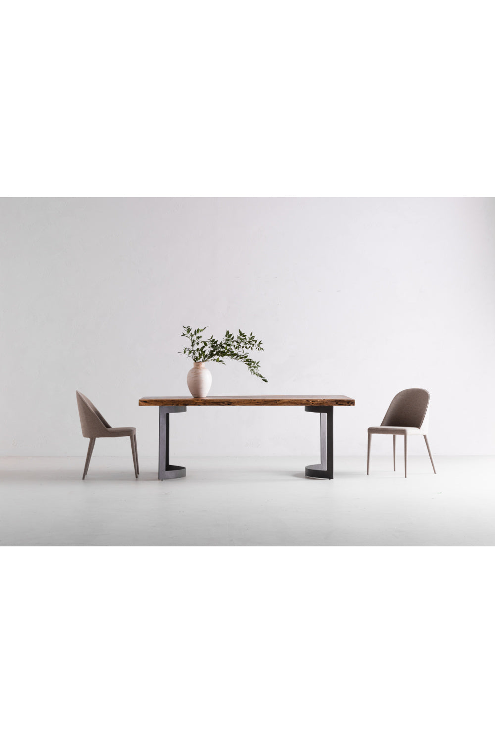 Modern European furniture - Gray Fabric Dining Chairs (2) - www.oroa.com