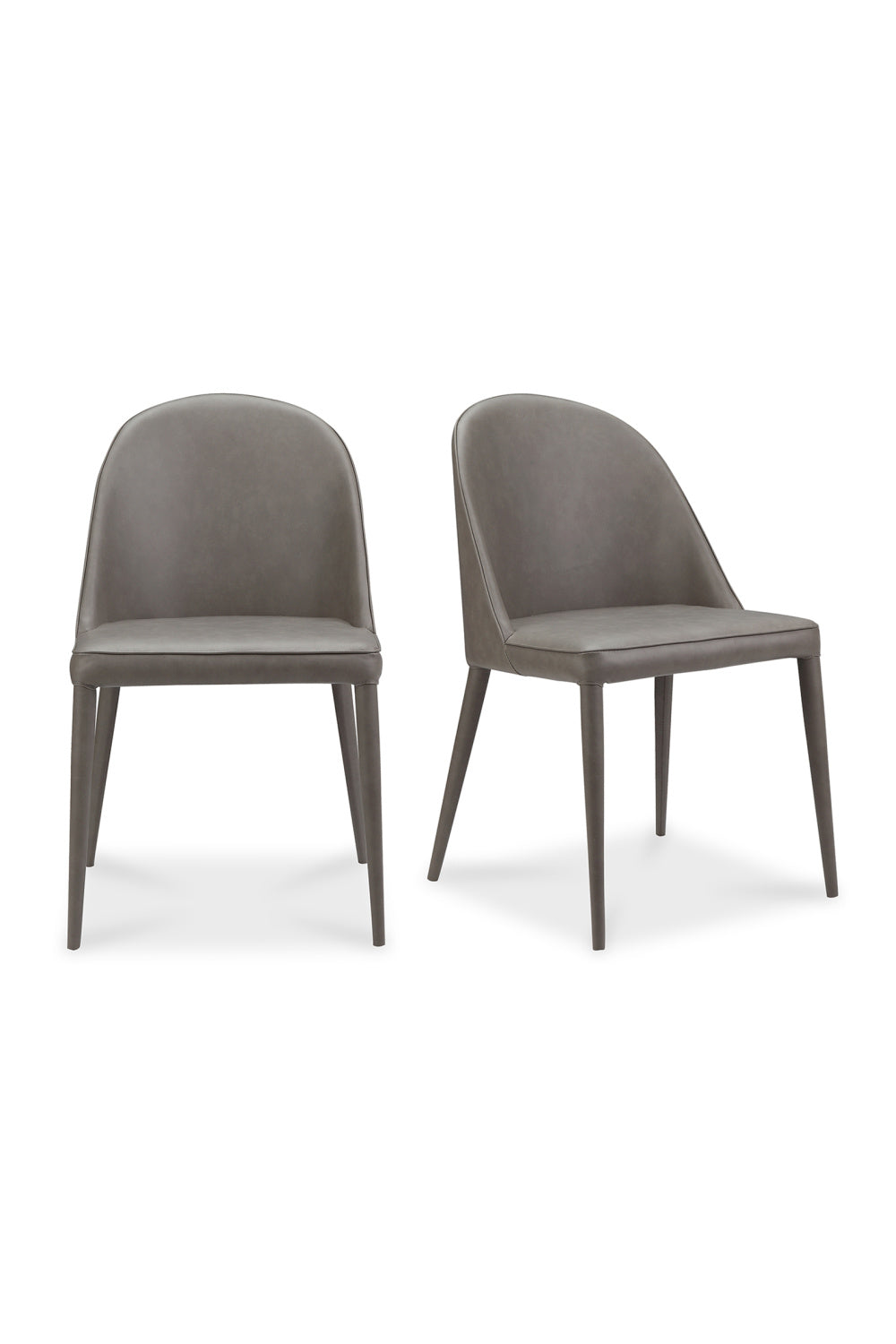 Modern European furniture - Gray Vegan Leather Dining Chairs (2) - www.oroa.com