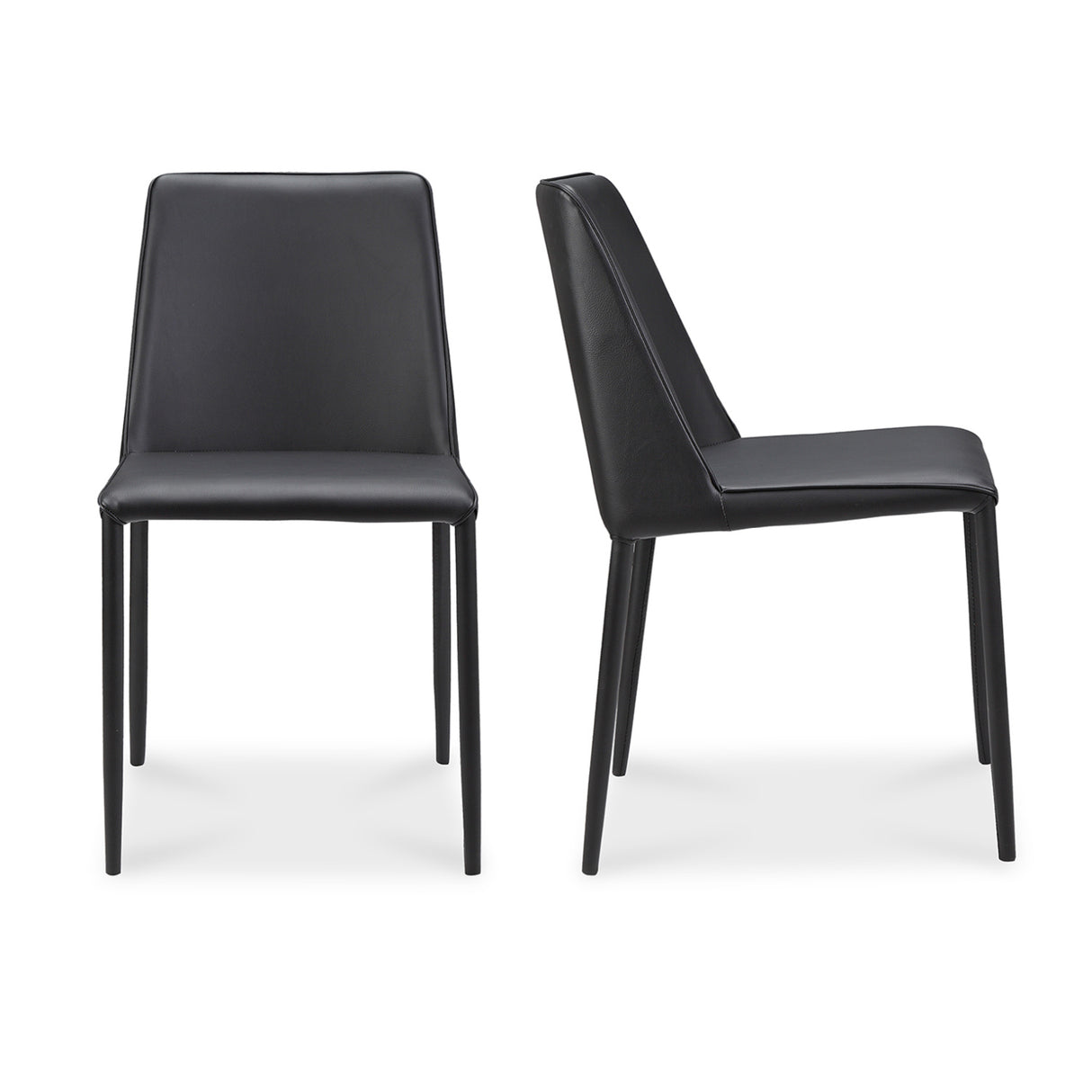 Modern European furniture - Minimalist Vegan Leather Dining Chairs (2) - www.oroa.com | Oroa.com
