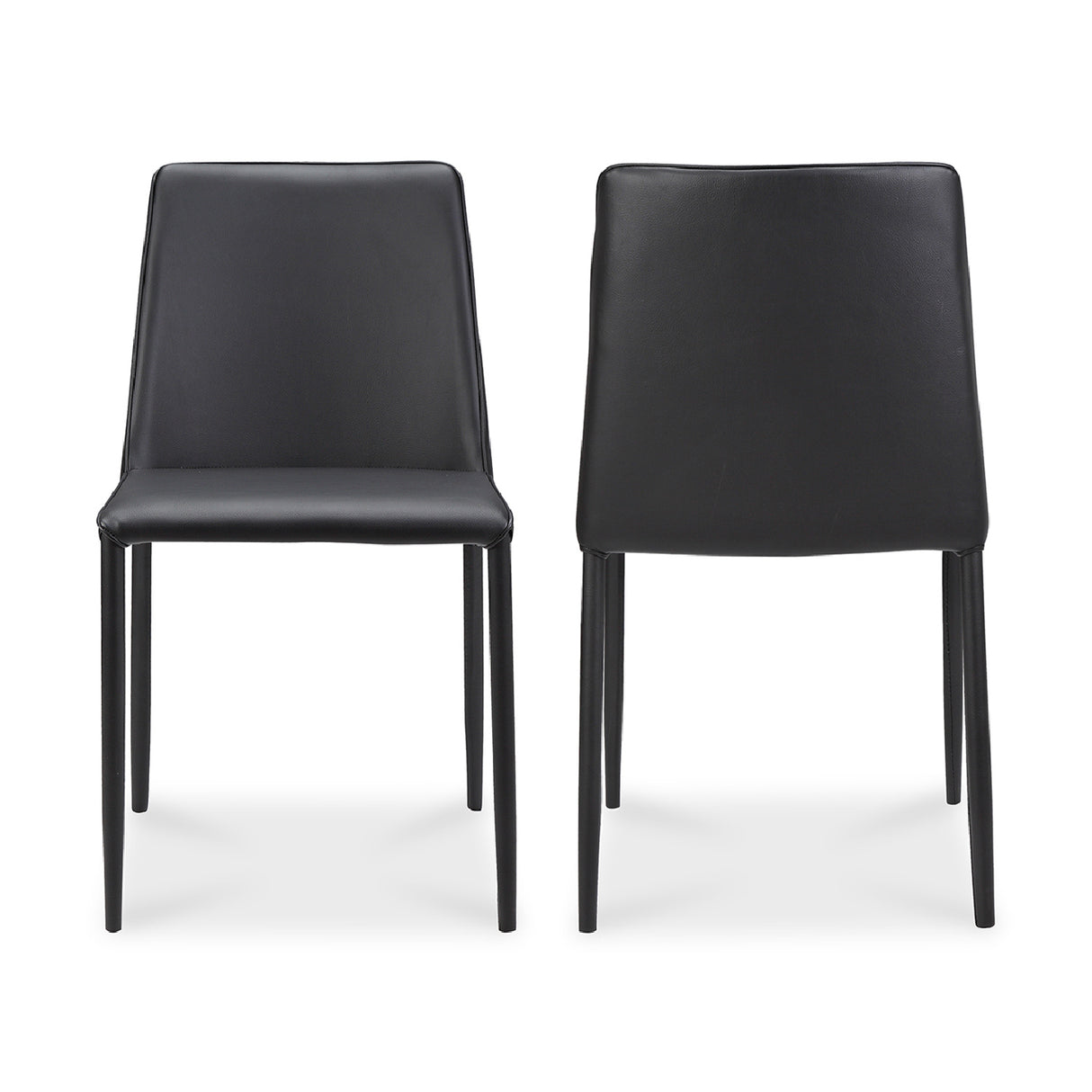 Modern European furniture - Minimalist Vegan Leather Dining Chairs (2) - www.oroa.com | Oroa.com