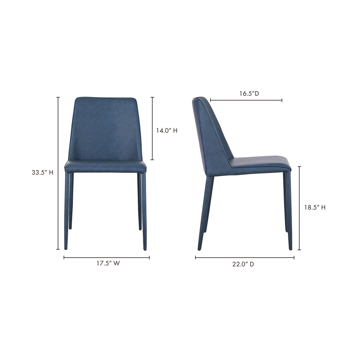 Modern European furniture - Minimalist Vegan Leather Dining Chairs (2) - www.oroa.com | Oroa.com