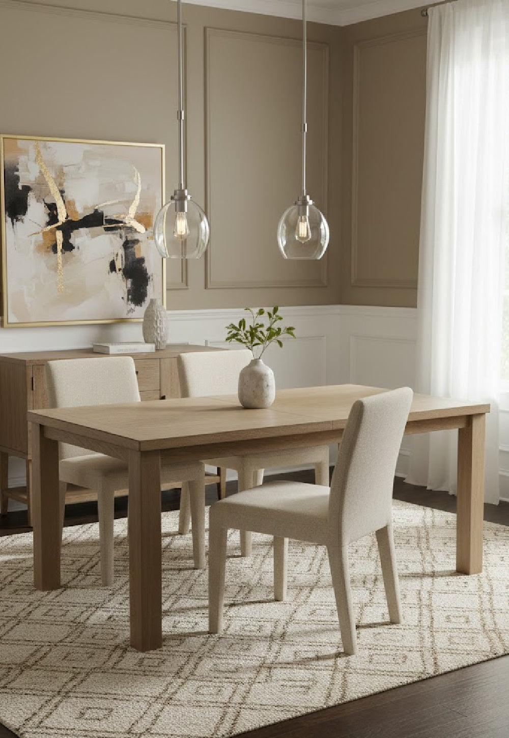 Modern European furniture - Fabric Upholstered Dining Chairs (2) - www.oroa.com | Oroa.com