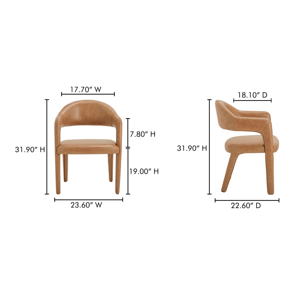Modern European furniture - Upholstered Open-Back Dining Chair - www.oroa.com | Oroa.com