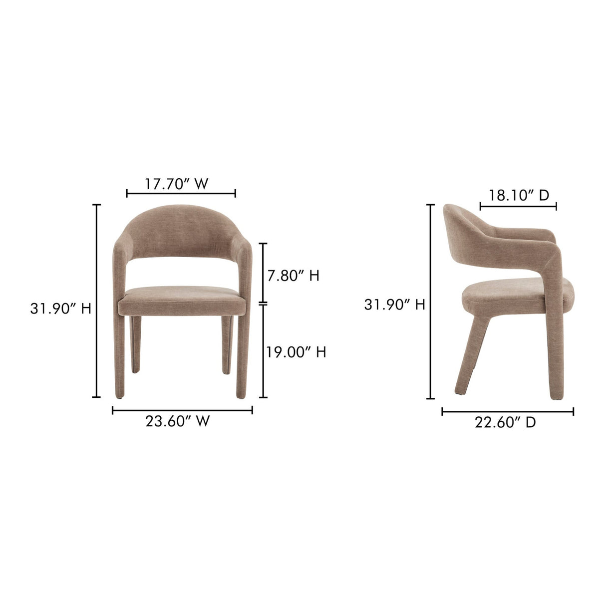 Modern European furniture - Upholstered Open-Back Dining Chair - www.oroa.com | Oroa.com