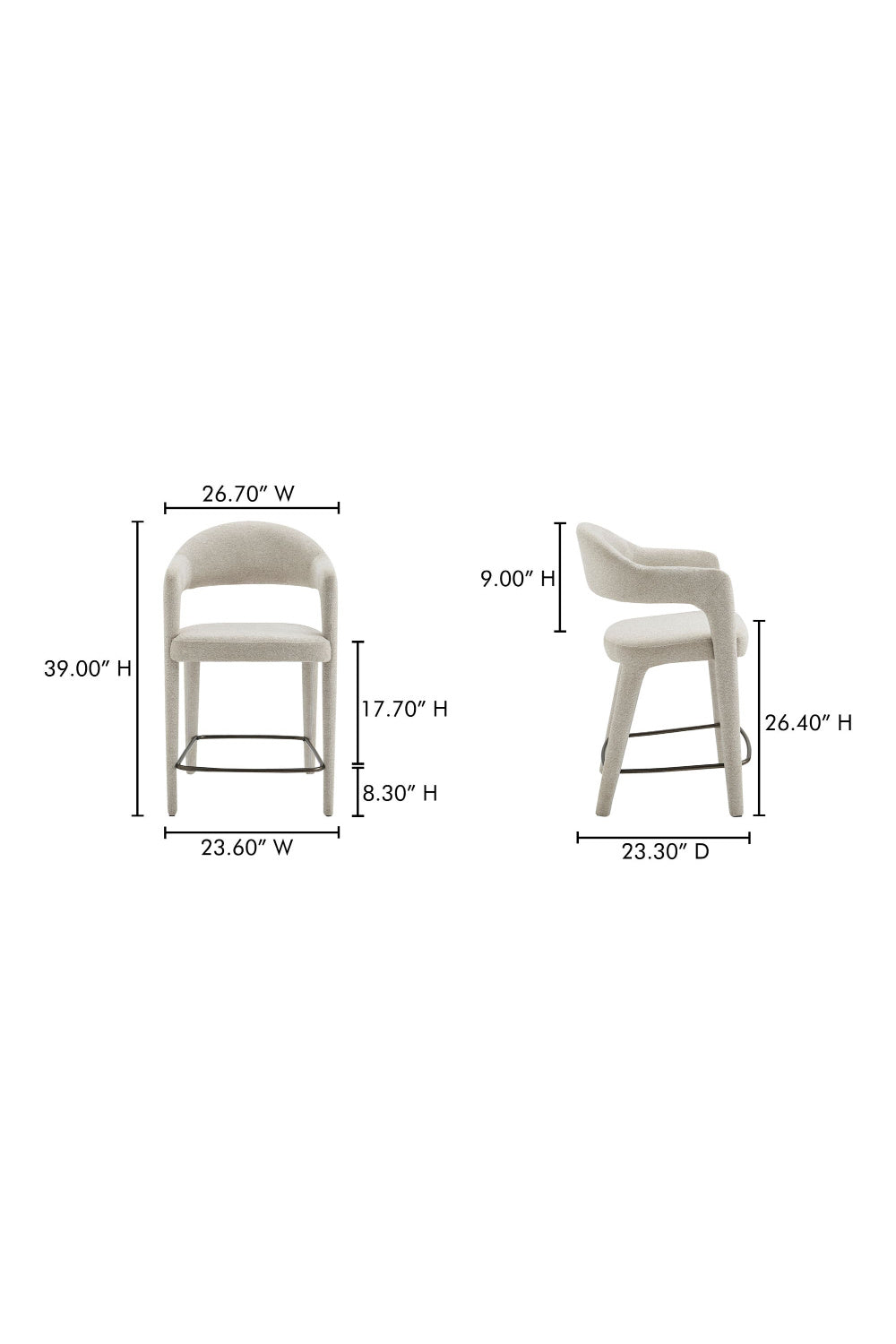 Modern European furniture - Open Barrel-Back Counter Stool - www.oroa.com | Oroa.com