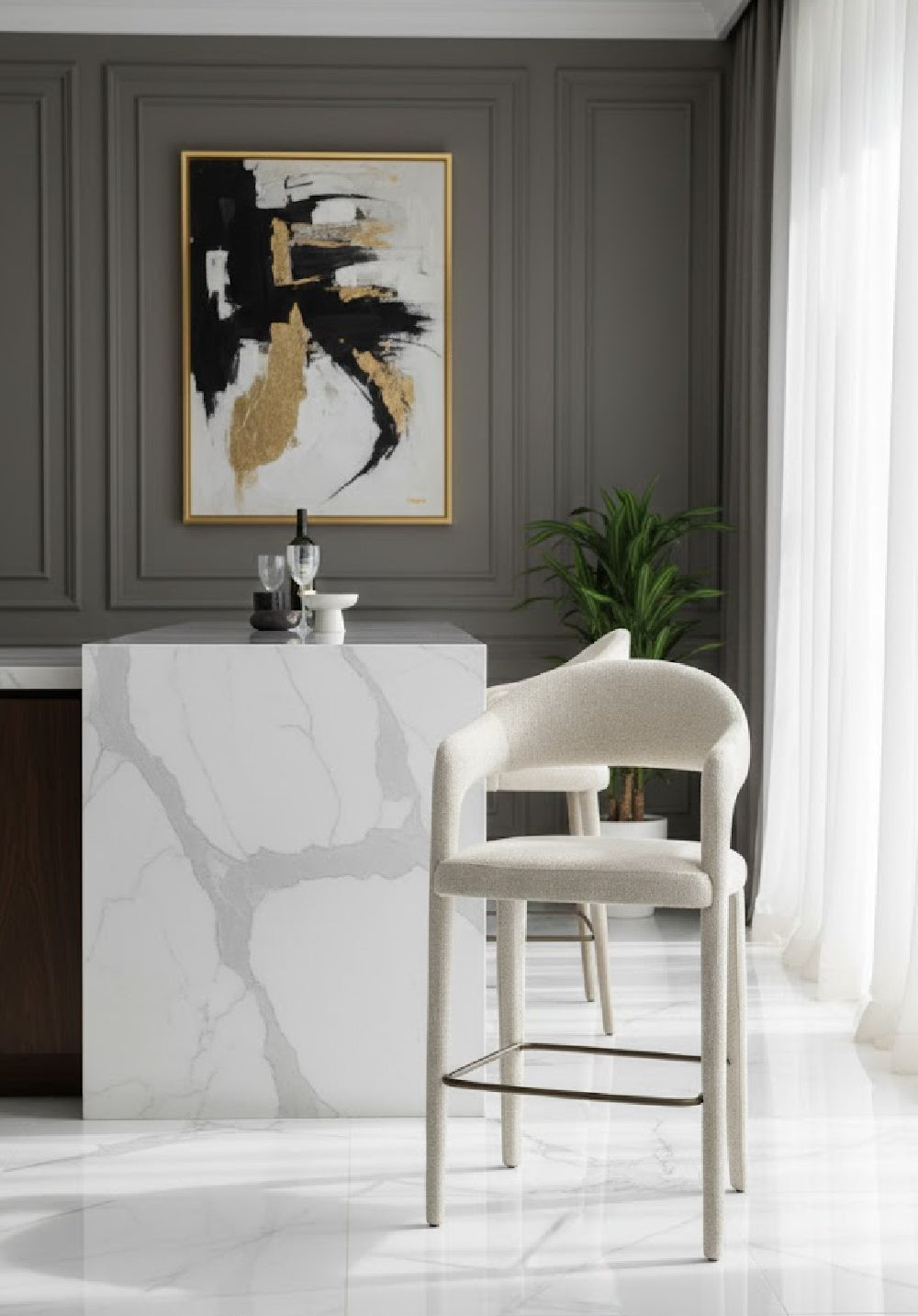 Modern European furniture - Open Barrel-Back Bar Stool - www.oroa.com | Oroa.com