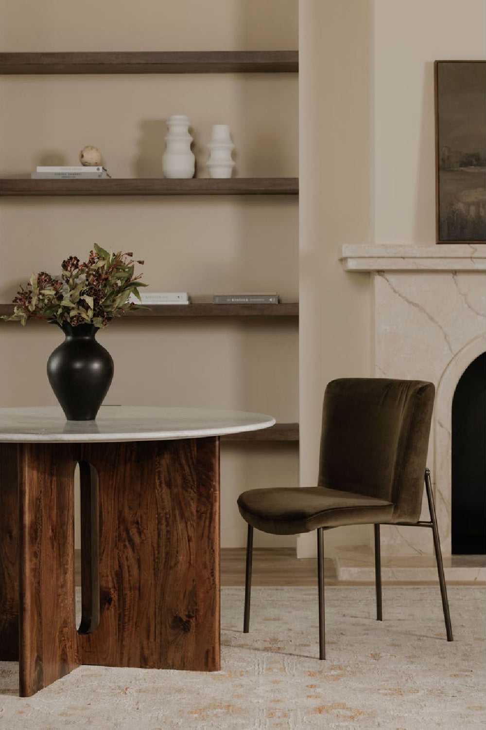 Modern European furniture - Blackened Bronze Frame Dining Chairs (2) - www.oroa.com | Oroa.com