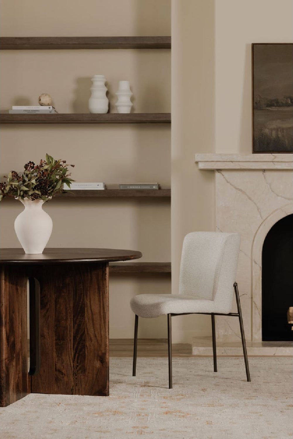 Modern European furniture - Blackened Bronze Frame Dining Chairs (2) - www.oroa.com | Oroa.com