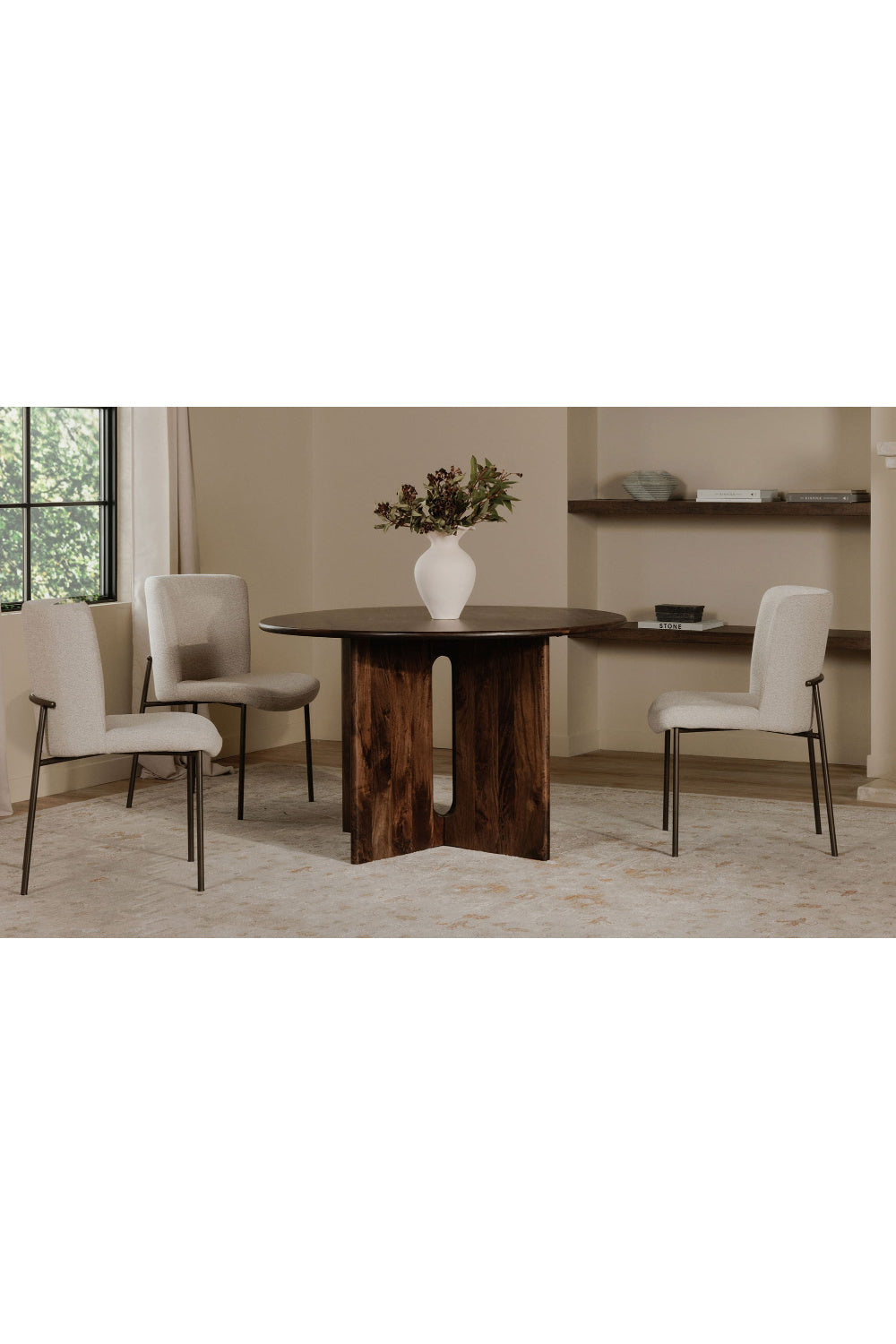 Modern European furniture - Blackened Bronze Frame Dining Chairs (2) - www.oroa.com | Oroa.com
