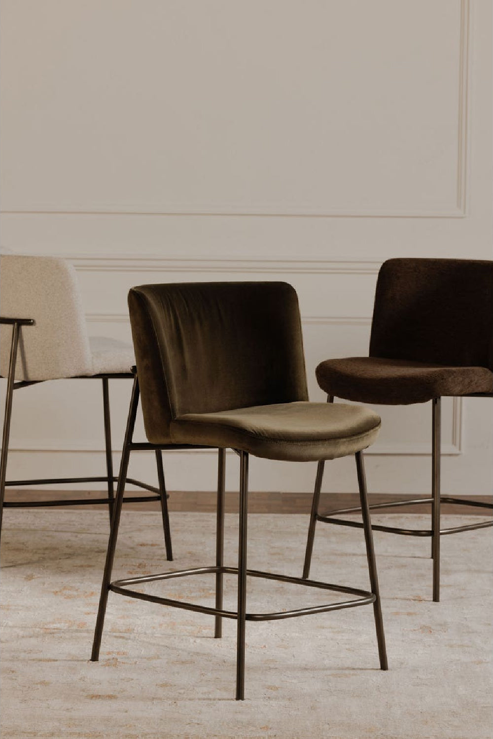 Modern European furniture - Barrel Back Fabric Counter Stool - www.oroa.com | Oroa.com