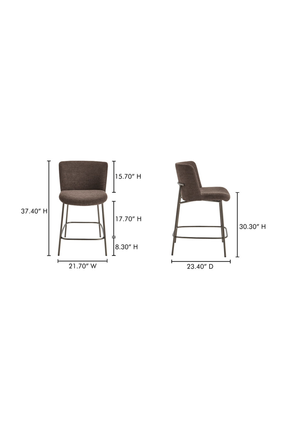 Modern European furniture - Barrel Back Fabric Counter Stool - www.oroa.com | Oroa.com