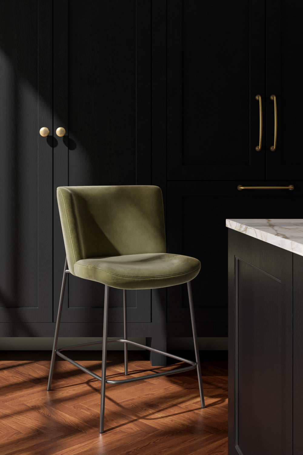 Modern European furniture - Barrel Back Fabric Counter Stool - www.oroa.com | Oroa.com