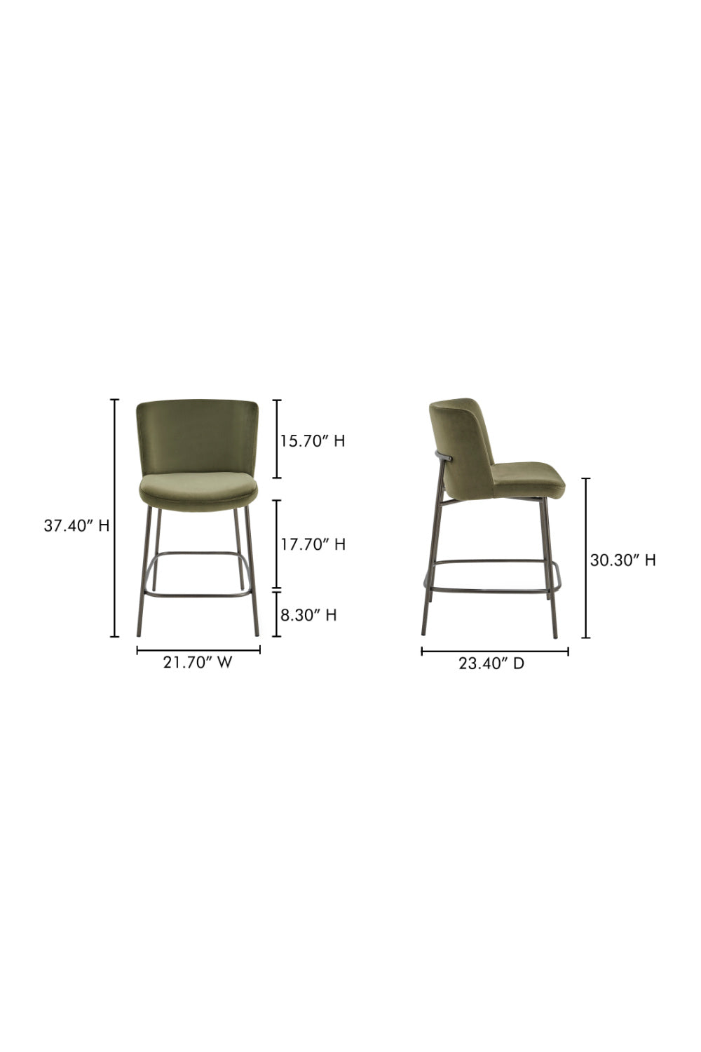 Modern European furniture - Barrel Back Fabric Counter Stool - www.oroa.com | Oroa.com