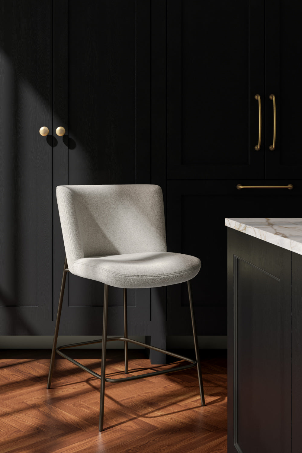 Modern European furniture - Barrel Back Fabric Counter Stool - www.oroa.com | Oroa.com