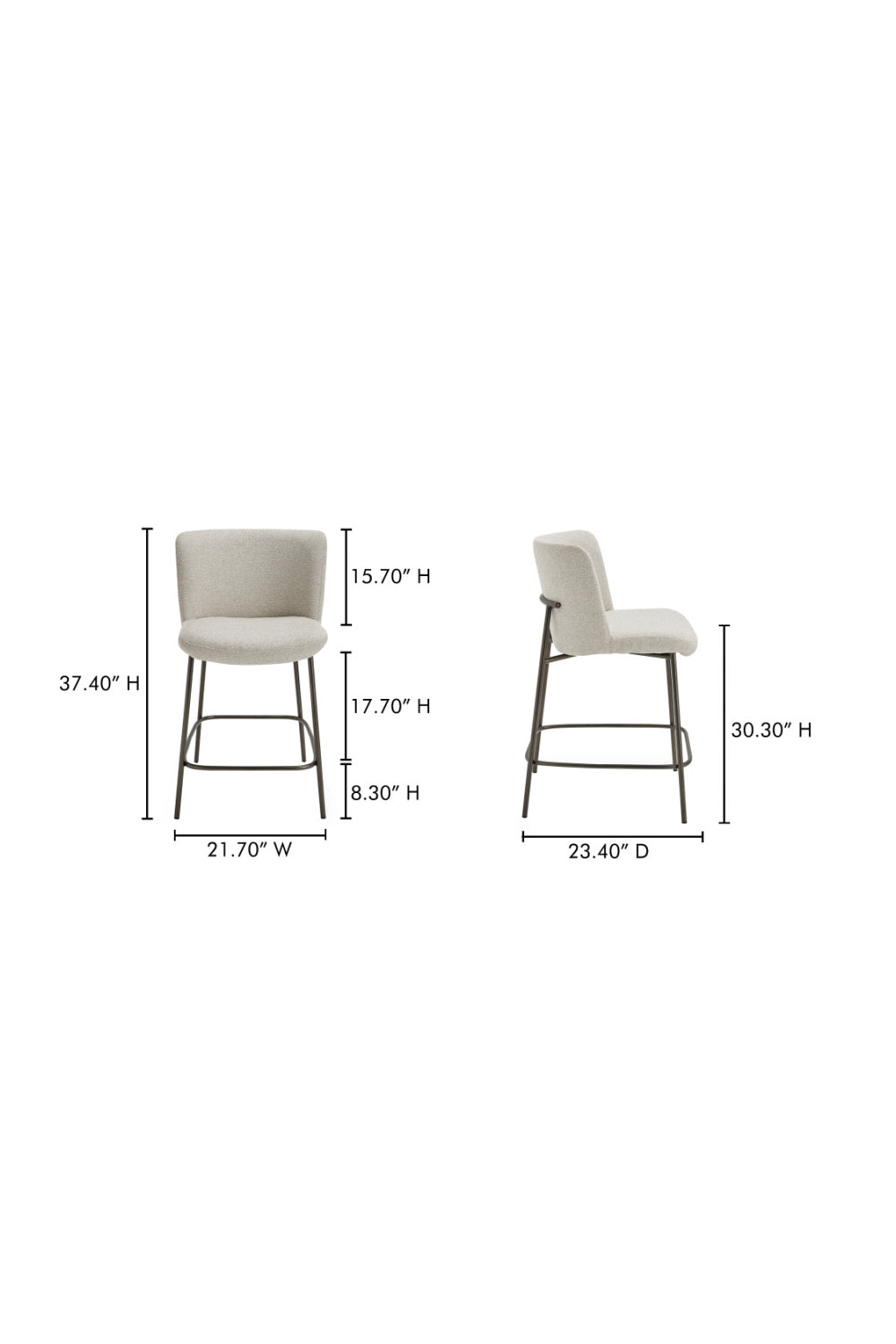 Modern European furniture - Barrel Back Fabric Counter Stool - www.oroa.com | Oroa.com