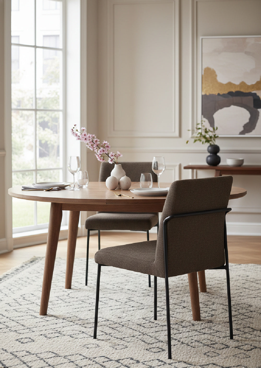 Modern European furniture - Minimalist Padded Dining Chairs (2) - www.oroa.com | Oroa.com