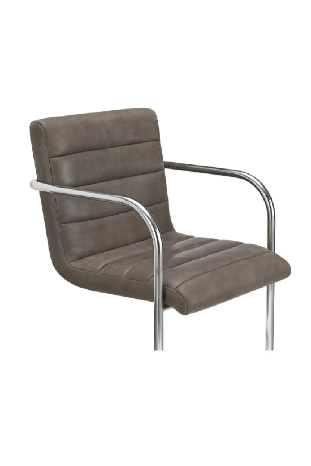 Modern European furniture - Cantilevered Brown Leather Dining Chairs (2) - www.oroa.com | Oroa.com