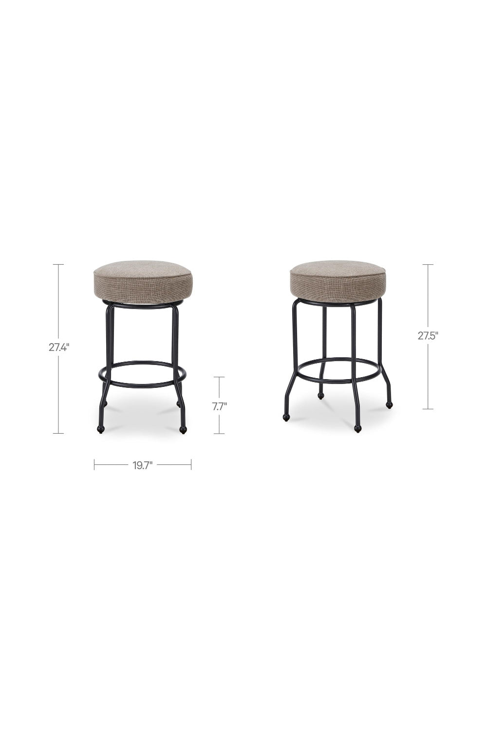 Padded Seat Swivel Counter Stool | Novi Living Kelsey | Oroa.com