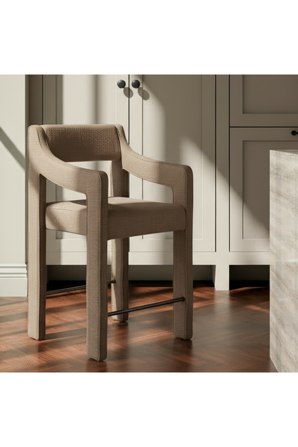 Upholstered Sloped-Arm Counter Stool | Novi Living Elise | Oroa.com