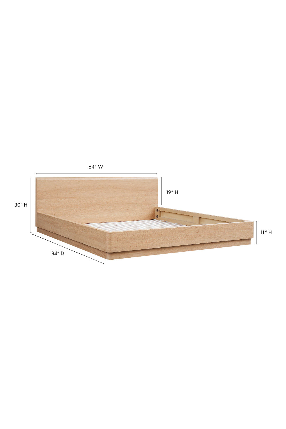 Light Oak Scandinavian Bed | Novi Living Round Off | Oroa.com