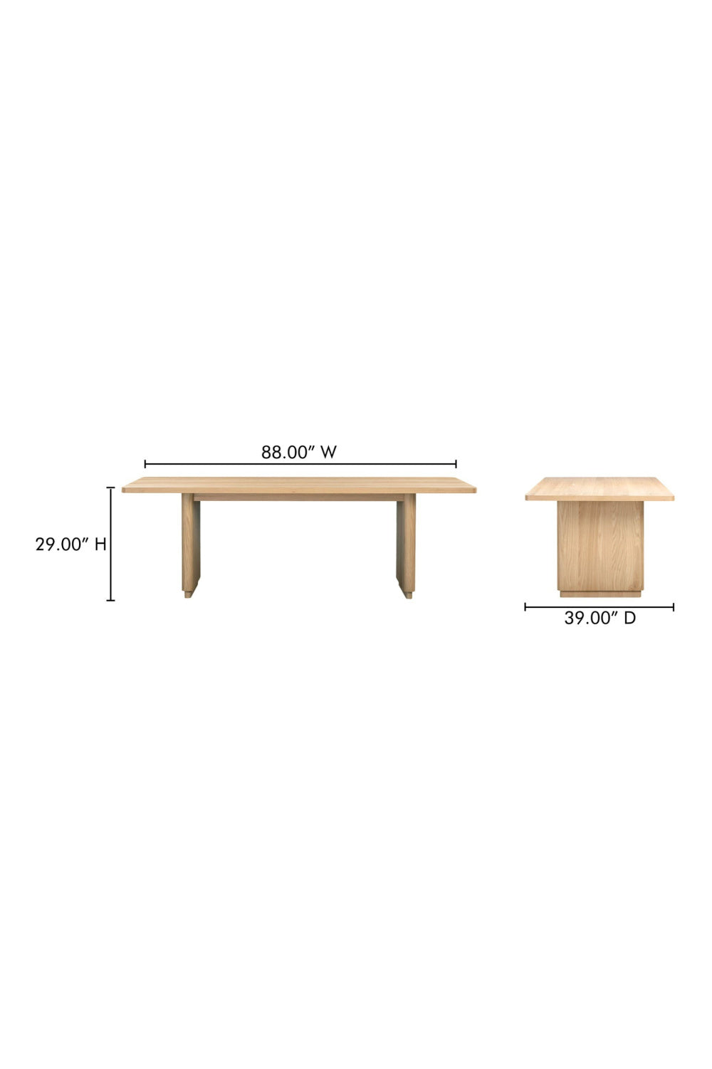 Modern European furniture - Rectangular Oak Dining Table - www.oroa.com | Oroa.com