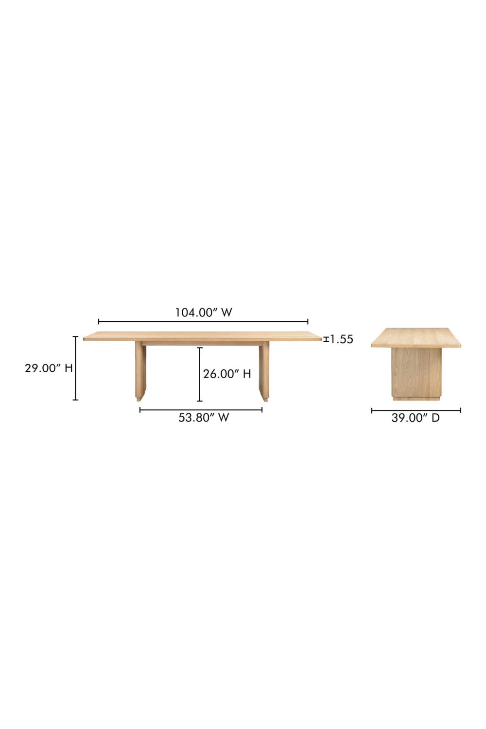 Modern European furniture - Rectangular Oak Dining Table - www.oroa.com | Oroa.com
