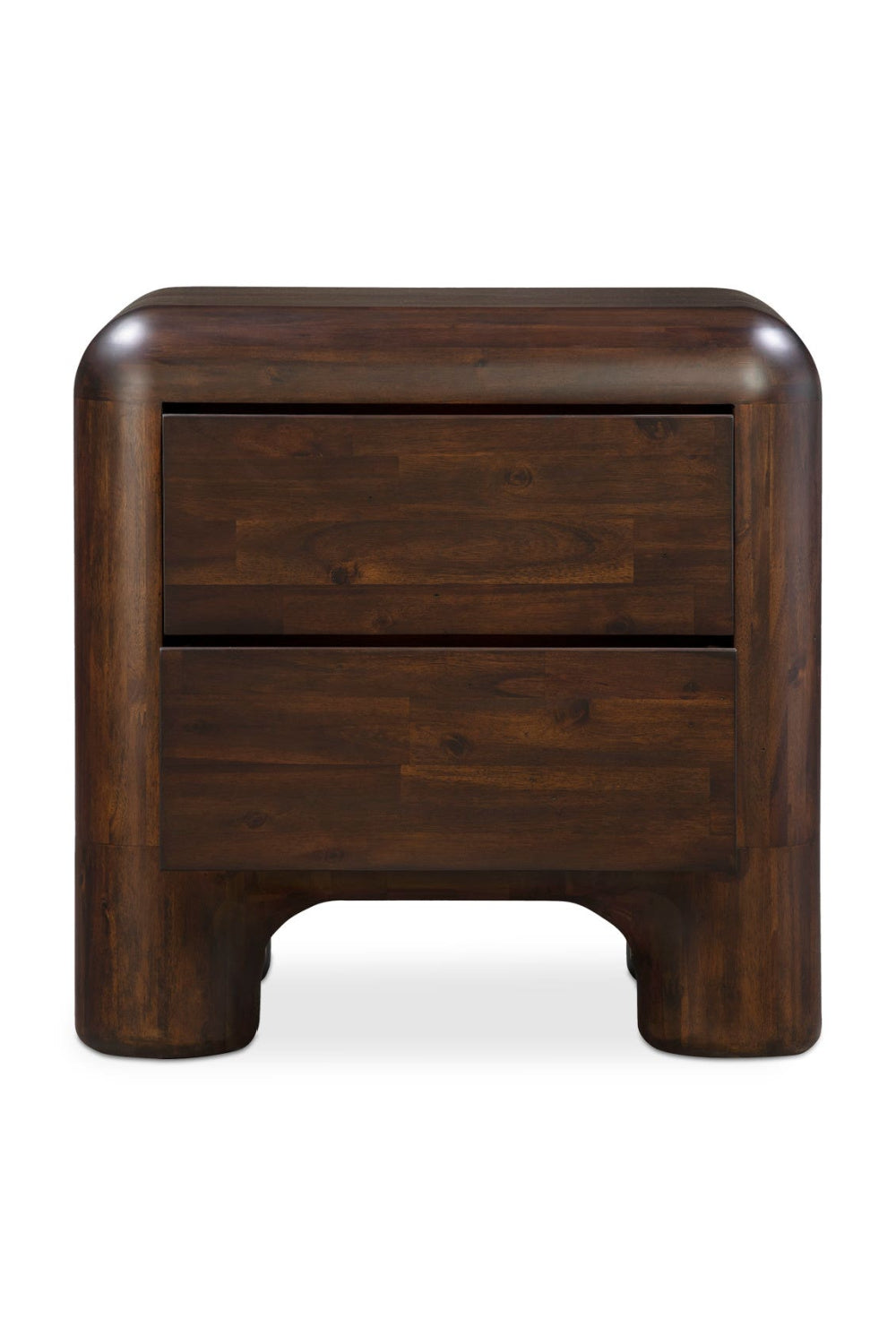 Brown Acacia 2-Drawer Nightstand | Oroa.com