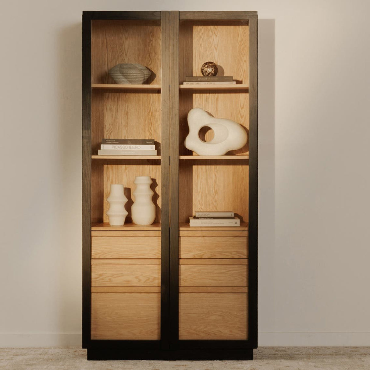 Modern European furniture - Black Solid Ash Tall Cabinet - www.oroa.com