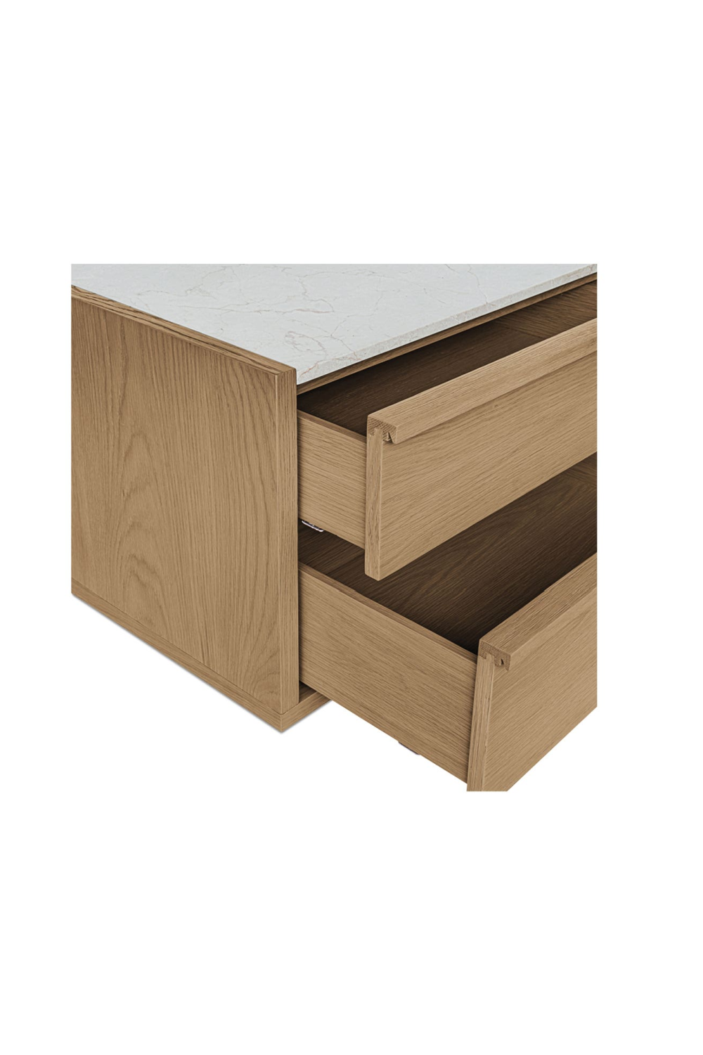 Modern European furniture - 2-Drawer Solid Oak Nightstand - www.oroa.com | Oroa.com