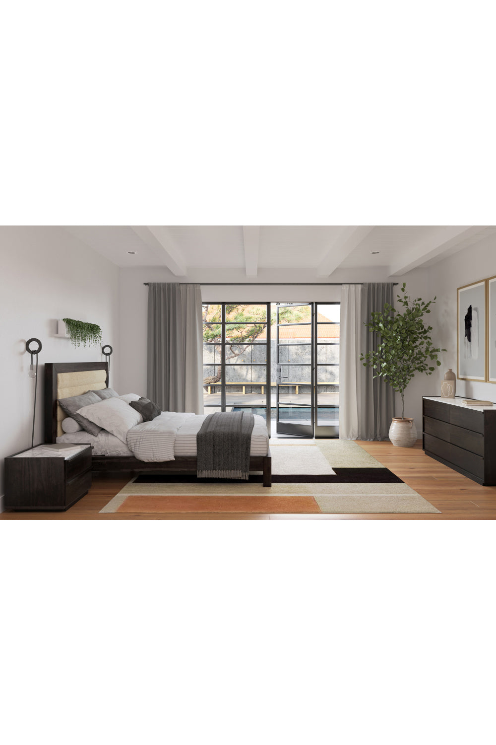 Modern European furniture - Acacia Veneer 2-Drawer Nightstand - www.oroa.com