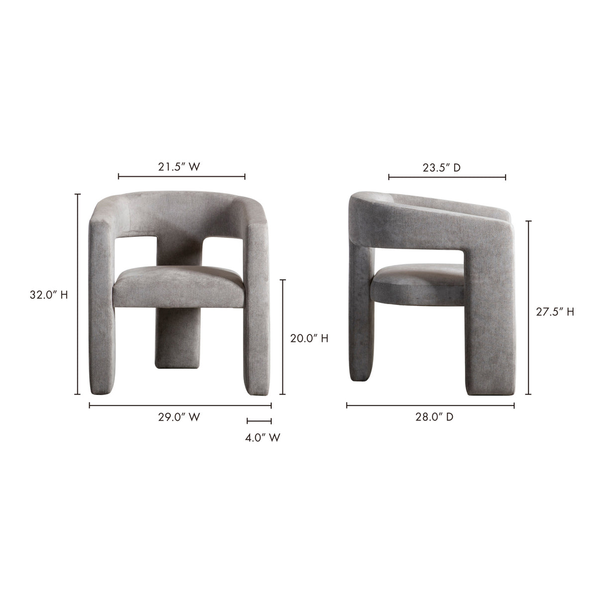 Modern European furniture - Modern 3-Legged Dining Chair - www.oroa.com | Oroa.com