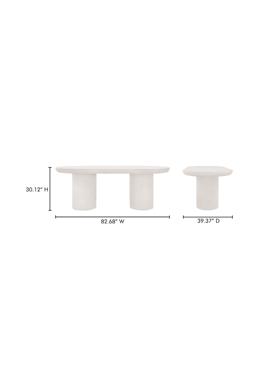 Modern European furniture - Cream Concrete Dining Table - www.oroa.com | Oroa.com