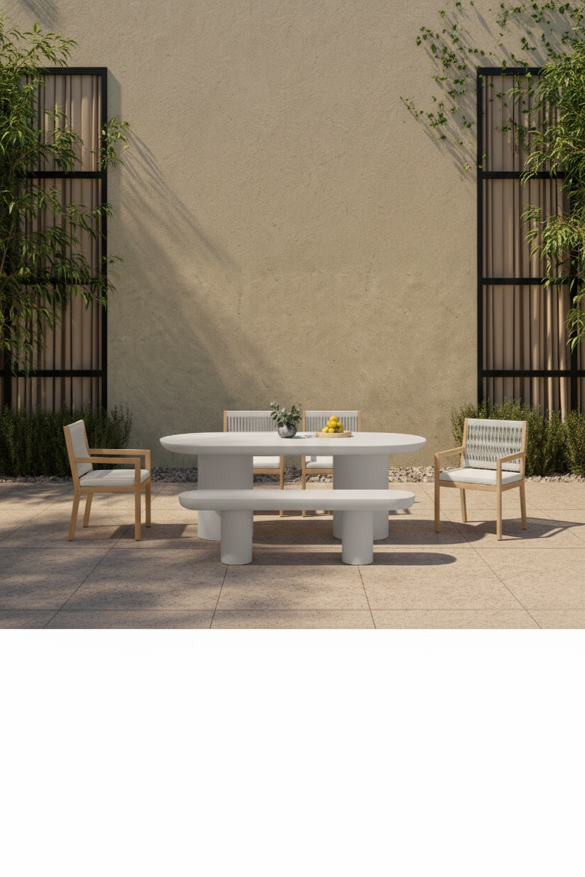 Modern European furniture - Indoor/Outdoor Concrete Bench - www.oroa.com | Oroa.com