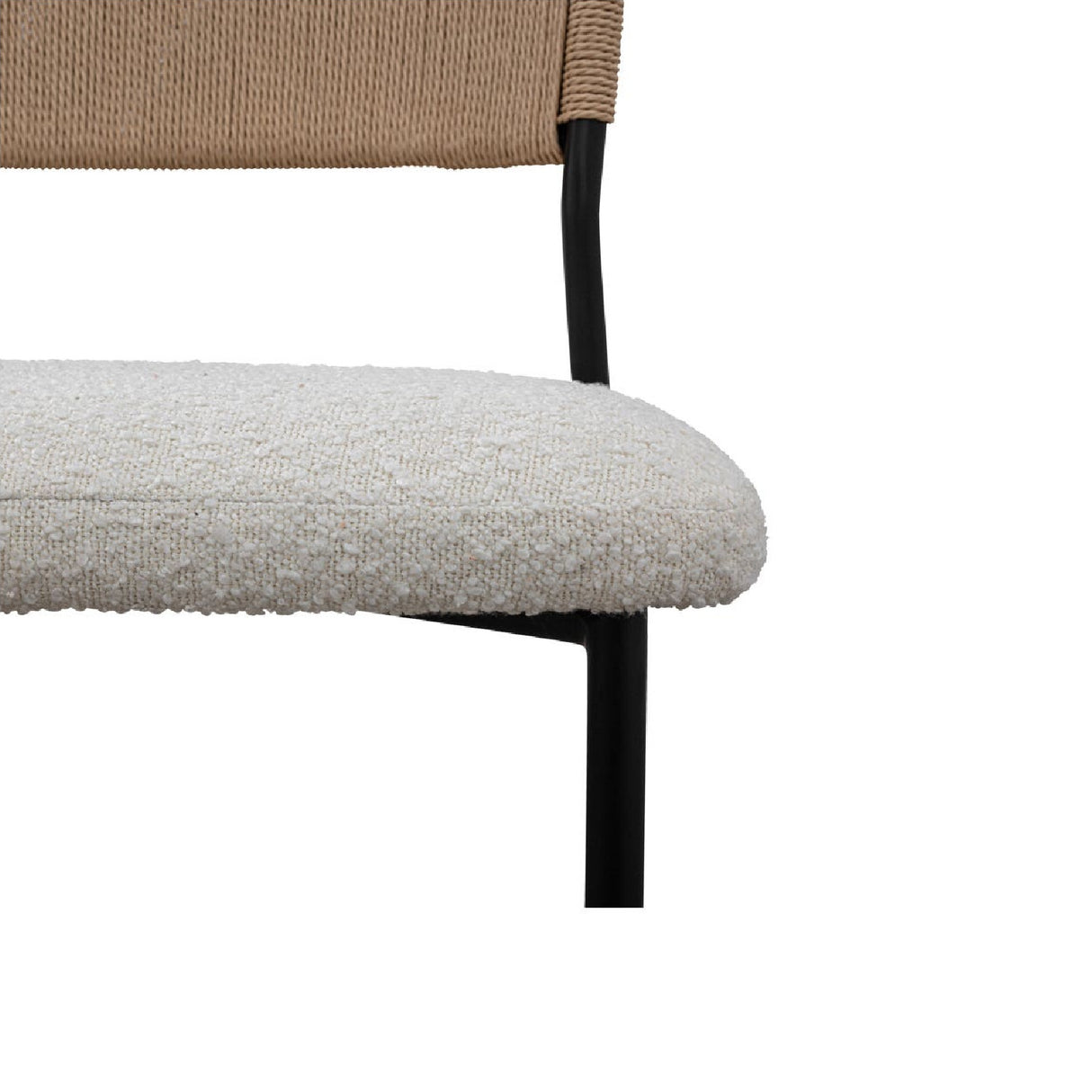 Modern European furniture - White Boucle Dining Chair (2) - www.oroa.com | Oroa.com