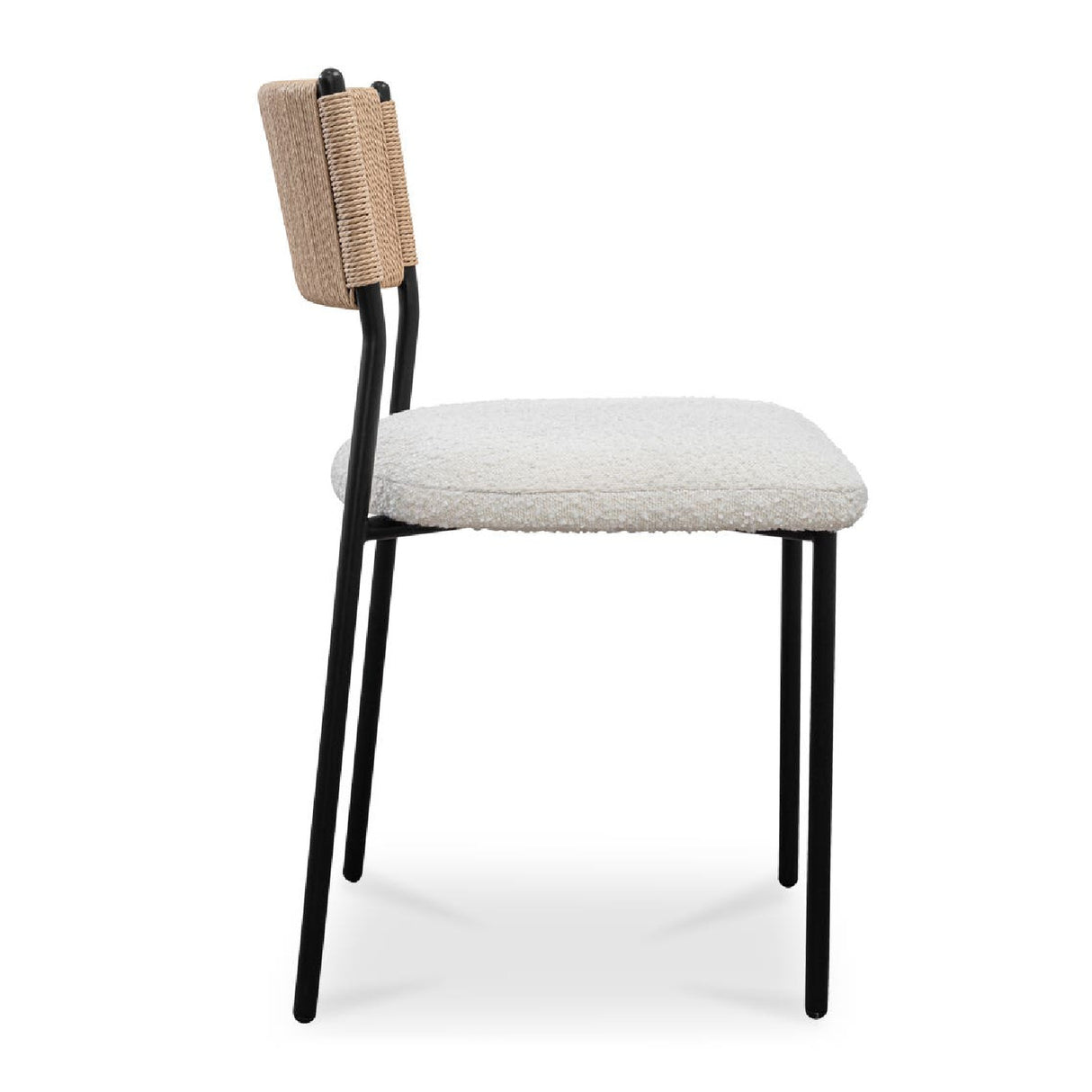 Modern European furniture - White Boucle Dining Chair (2) - www.oroa.com | Oroa.com