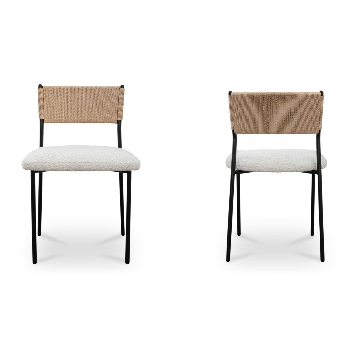 Modern European furniture - White Boucle Dining Chair (2) - www.oroa.com | Oroa.com