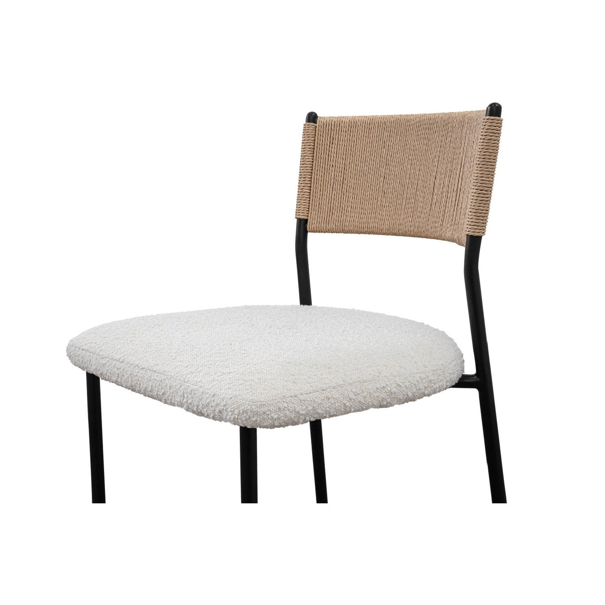 Modern European furniture - White Boucle Dining Chair (2) - www.oroa.com | Oroa.com