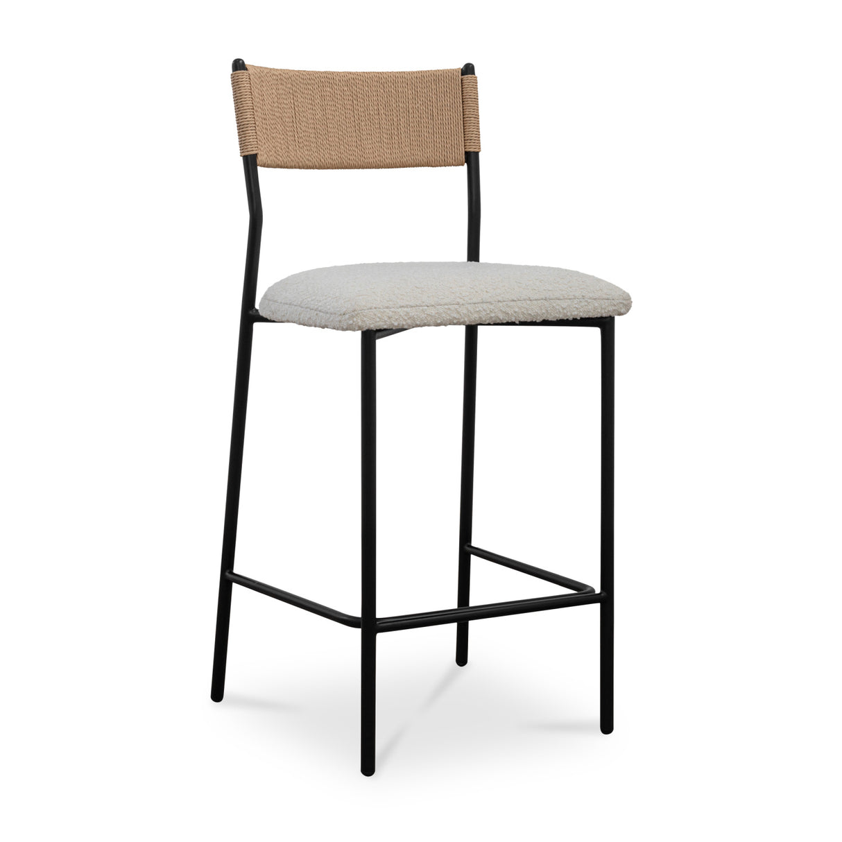 Modern European furniture - White Boucle Seat Counter Stool - www.oroa.com
