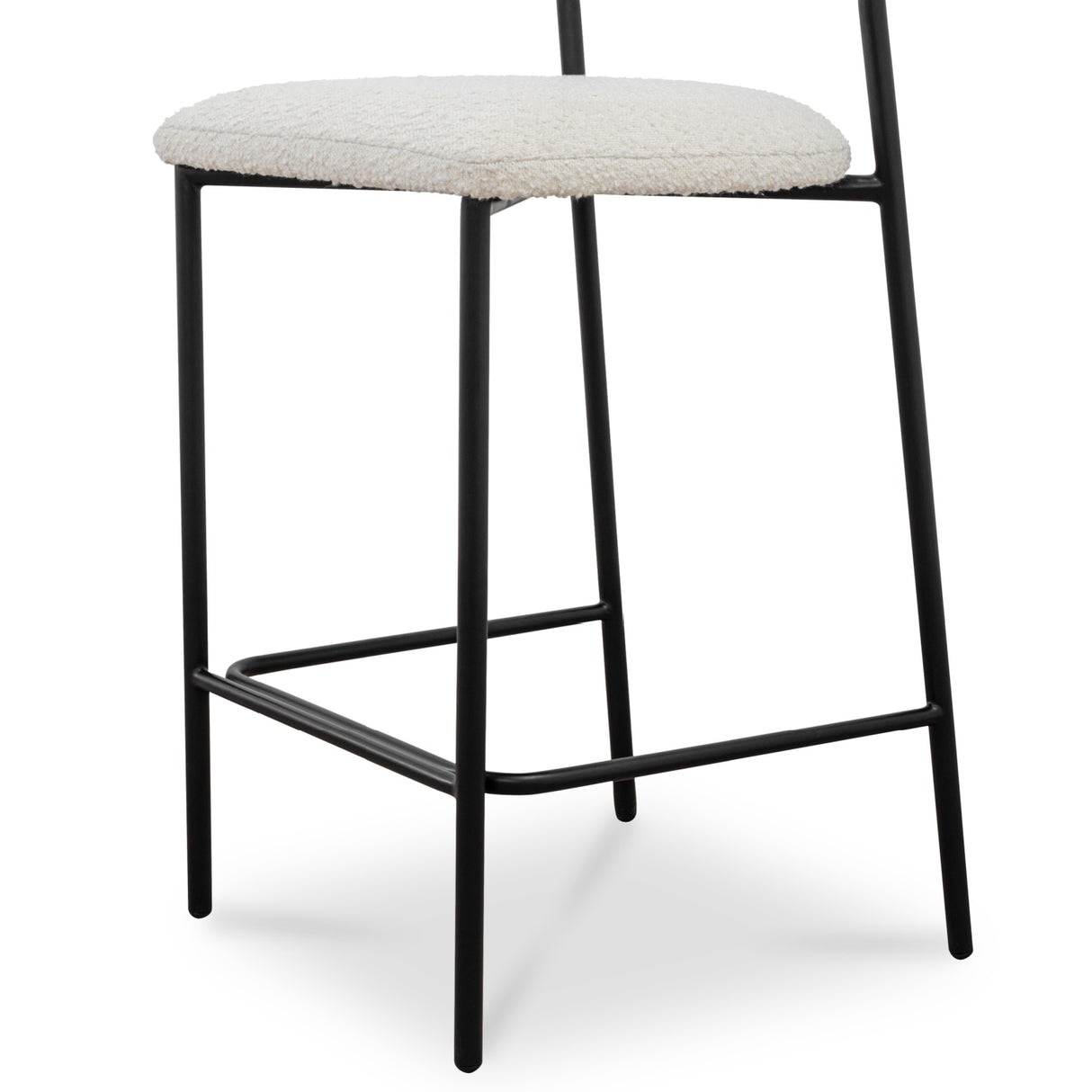 Modern European furniture - White Boucle Seat Counter Stool - www.oroa.com