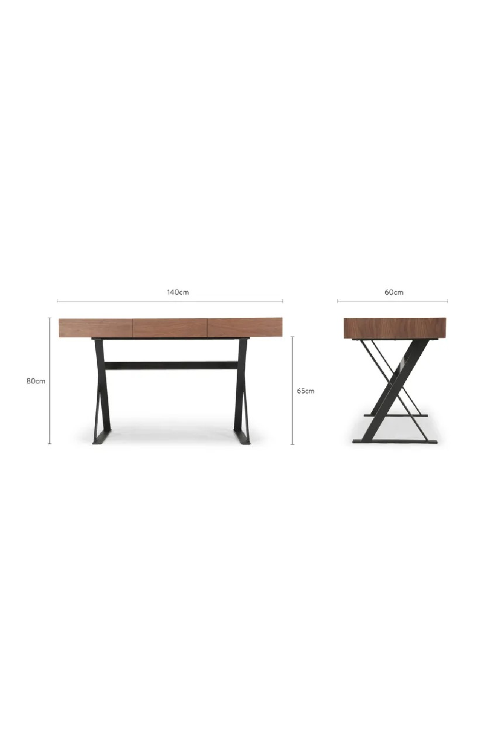 Grained Wood 3-Drawer Desk | NV Gallery Tuxedo | Oroa.com