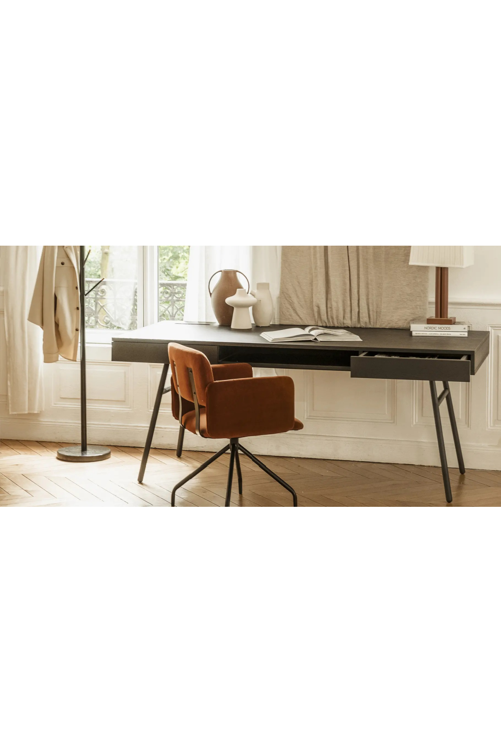 2-Drawer Walnut Desk | NV Gallery Solomon | Oroa.com