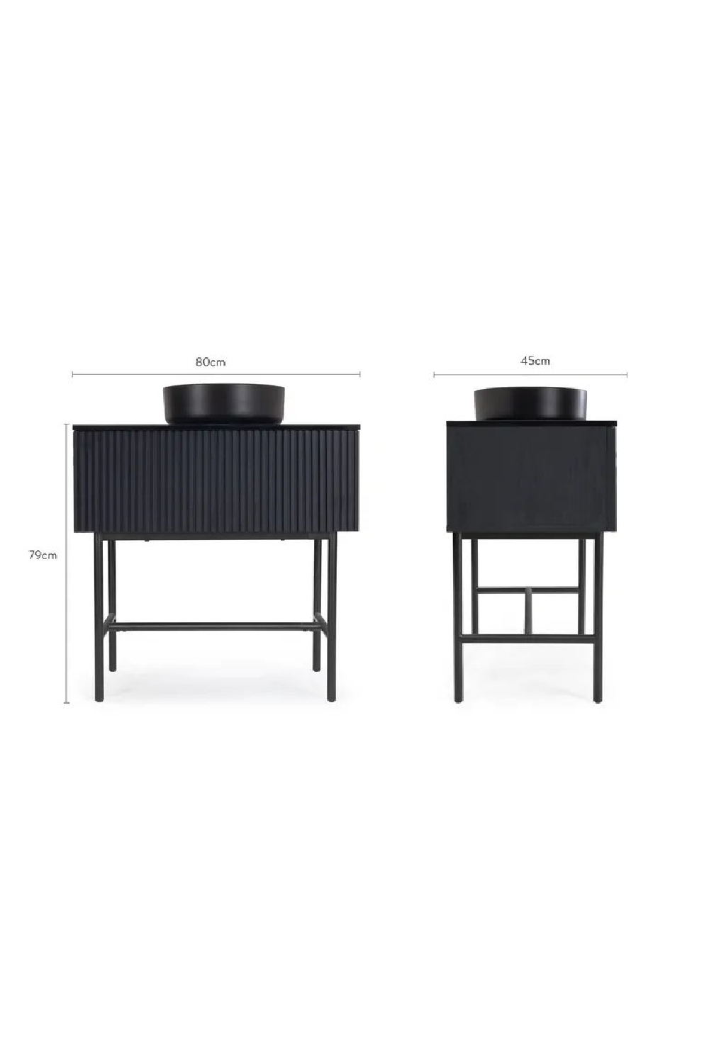 Black Striated Wood Vanity Unit | NV Gallery Division | Oroa.com