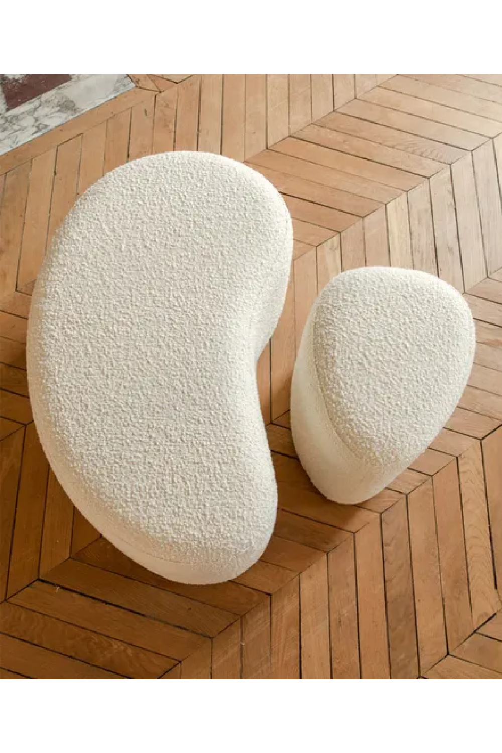 Pebble-Shaped Upholstered Pouf | NV Gallery Enzo | Oroa.com