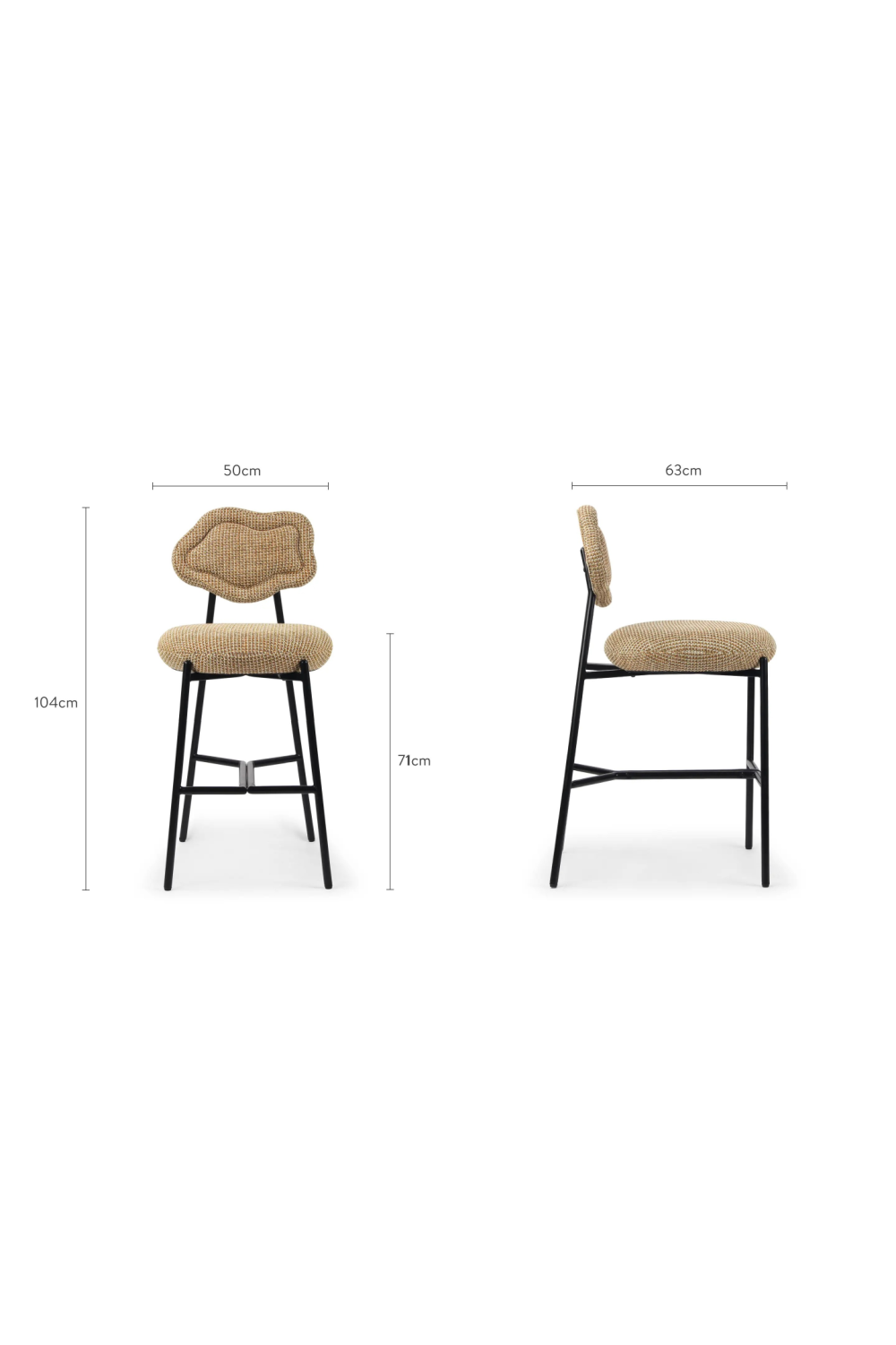 Organic-Shaped Back Bar Stool | NV Gallery Arty | Oroa.com