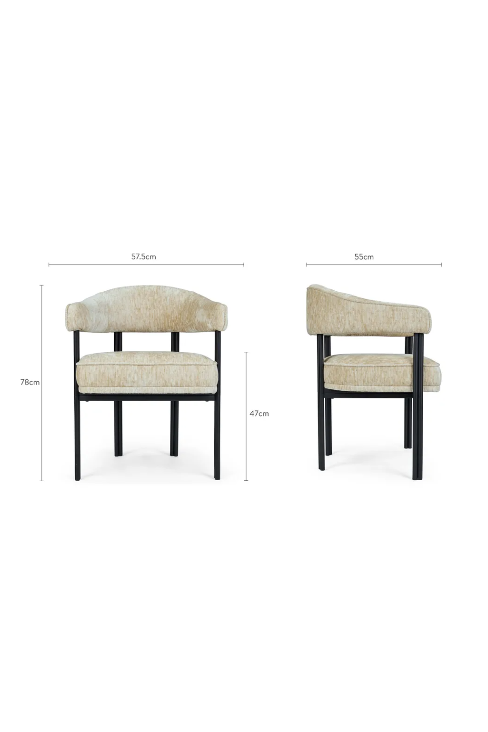 Satin Beige Dining Chair | NV Gallery Iris | Oroa.com