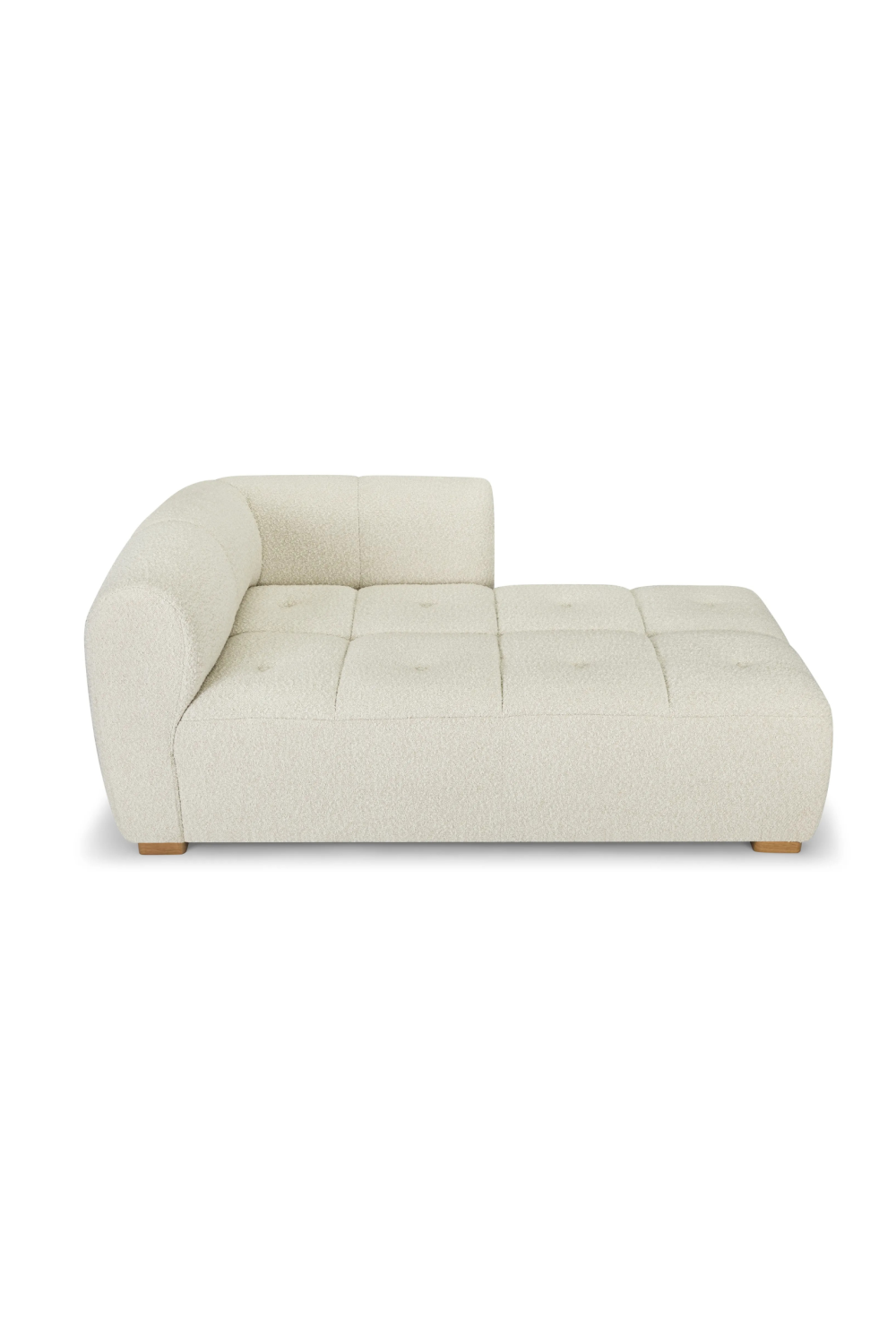 White Boucle Chaise Lounge | NV Gallery Belize | Oroa.com
