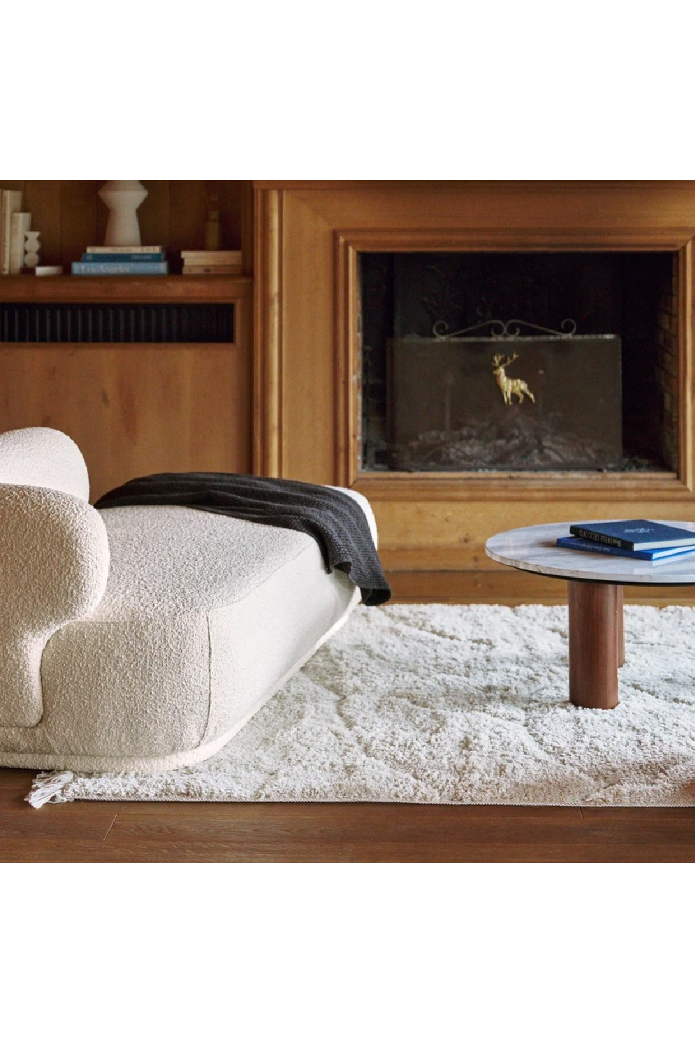 Ecru Bouclé Chaise Lounge | NV Gallery Giulia | Oroa.com