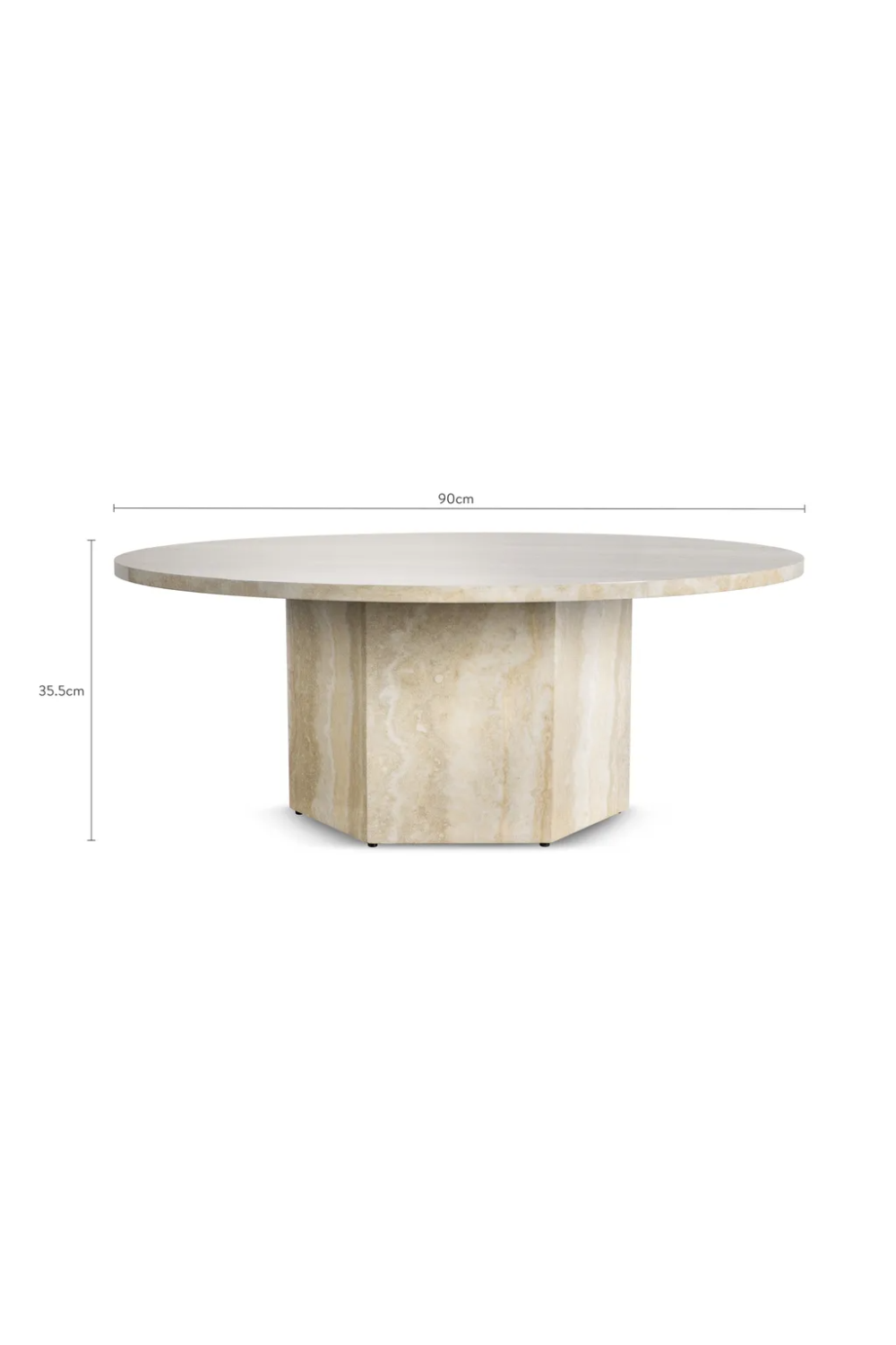Round Glossy Travertine Coffee Table | NV Gallery Sienna | Oroa.com